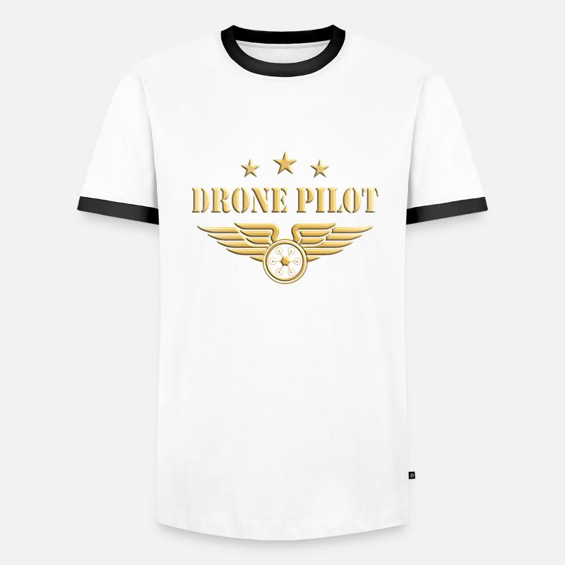 Drone Pilot - Badge de pilote de drones Emblème T-shirt contrasté Homme