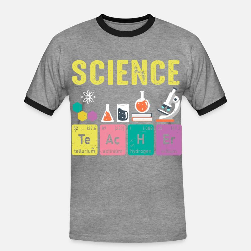Science Teachers Regular Elements - Men's Ringer Shirt - heather grey/black