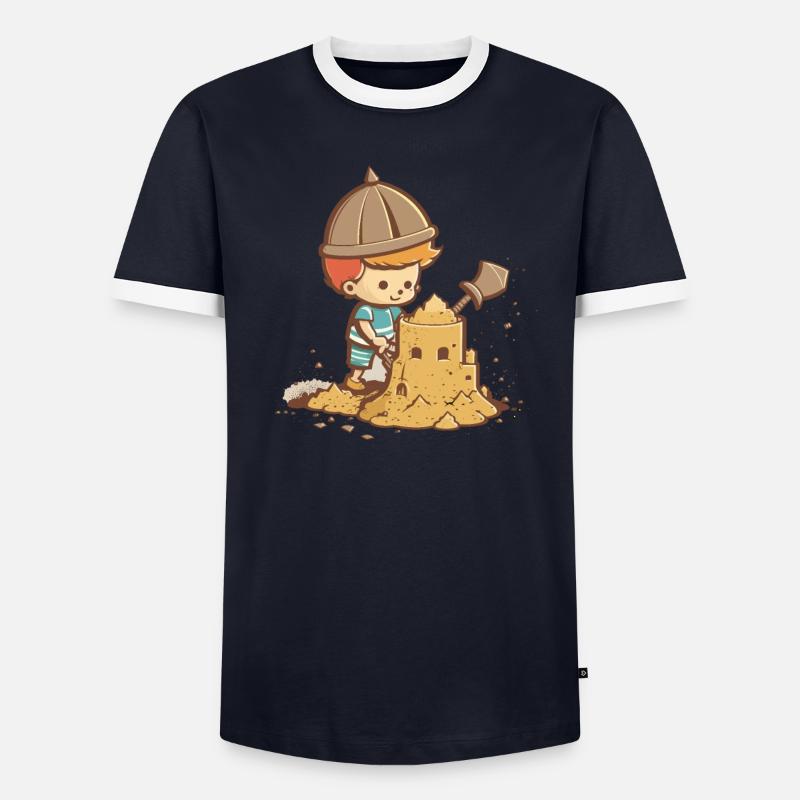 Châteaux de sable au soleil T-shirt contrasté Homme