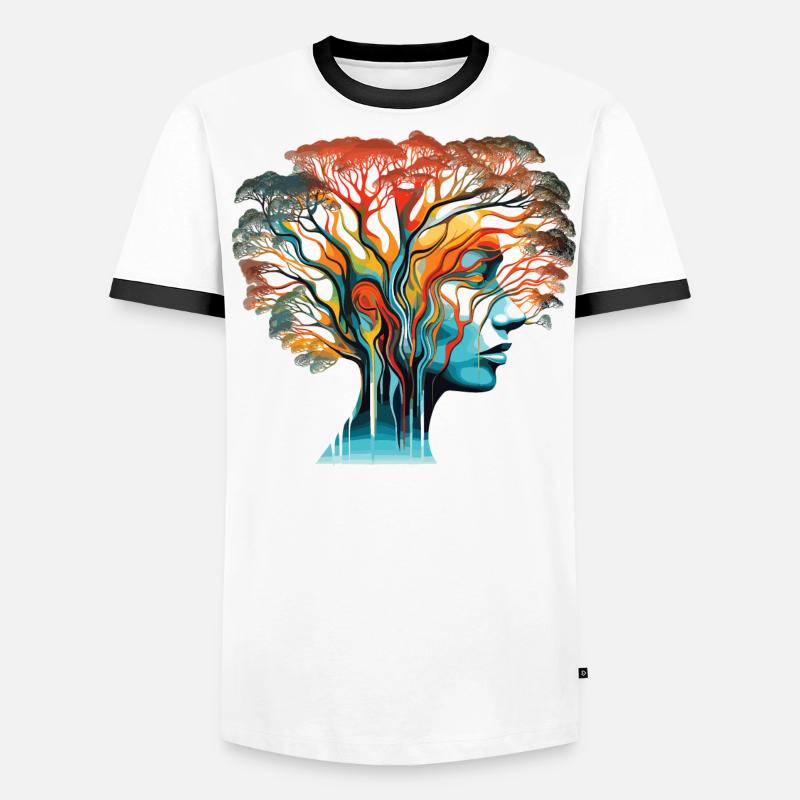 Optical Illusion Head-Tree Men's Ringer Shirt