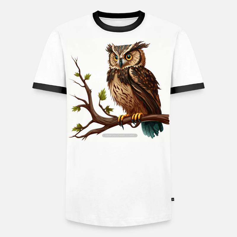 Die weise Eule Männer Kontrast-T-Shirt
