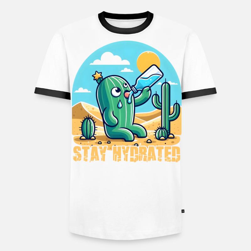 Cactus Restez hydraté T-shirt contrasté Homme