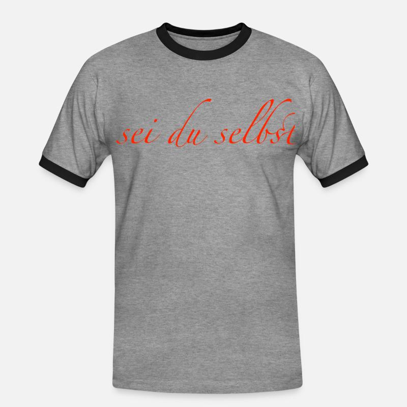 sei du selbst - Männer Kontrast-T-Shirt - Grau meliert/Schwarz