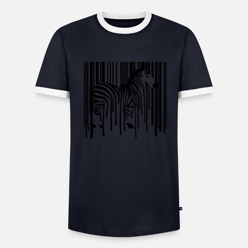 ZEBRA Barcode Drippy Graffiti Street Art T-shirt contrasté Homme