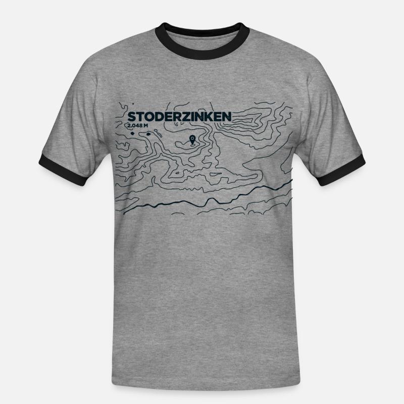 Topo Stoderzinken Paragliding - Männer Kontrast-T-Shirt - Grau meliert/Schwarz