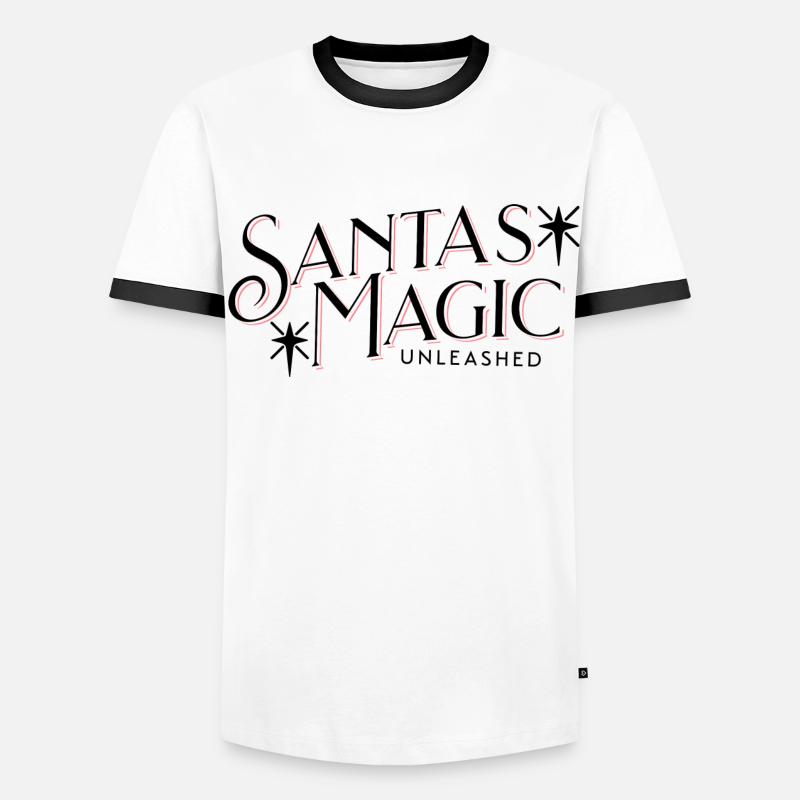 Santa s Magic Unleashed Spruch Männer Kontrast-T-Shirt
