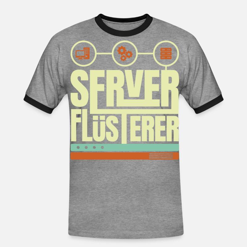 Sysadmin Network Gift - Men's Ringer Shirt - heather grey/black