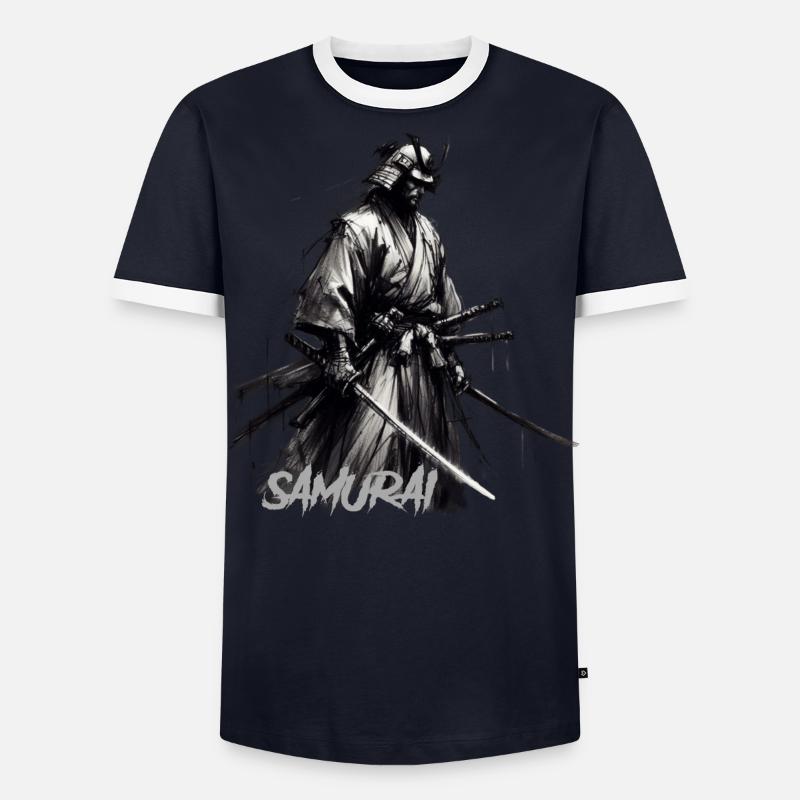 Samurai Männer Kontrast-T-Shirt