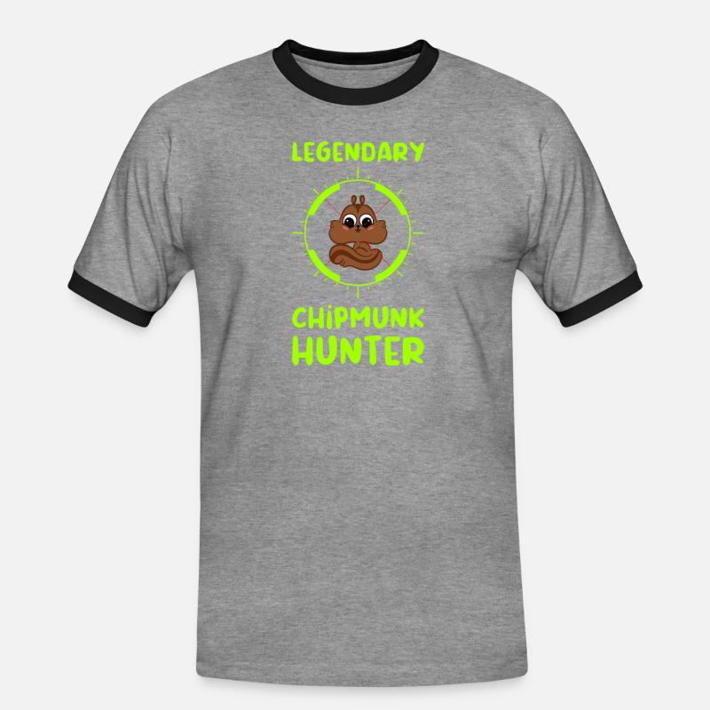 Jäger Squirrel Eichhörnchen Geschenk - Männer Kontrast-T-Shirt - Grau meliert/Schwarz