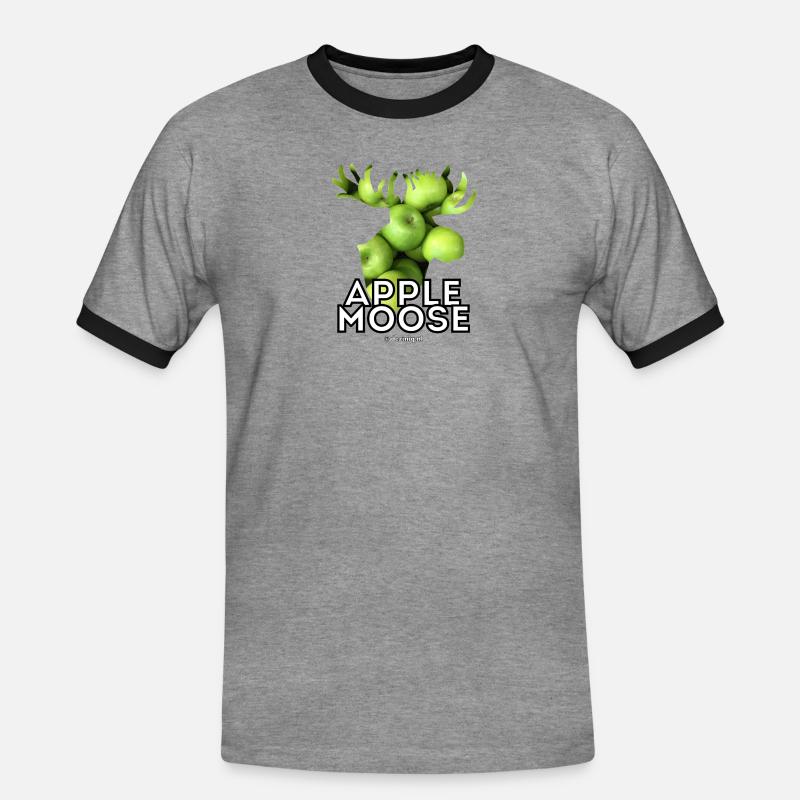 Apfelsauce oder Apfelelch? - Männer Kontrast-T-Shirt - Grau meliert/Schwarz