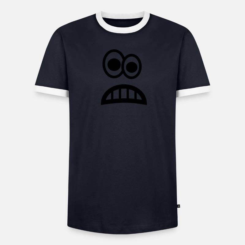Angst Emoji Männer Kontrast-T-Shirt