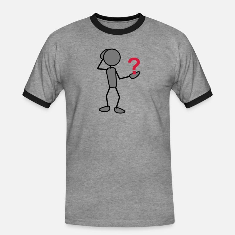 greyman_with_issues_at_hand_3c - Men's Ringer Shirt - heather grey/black