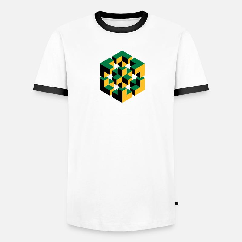 Figure impossible imagination géométrie cube Escher T-shirt contrasté Homme
