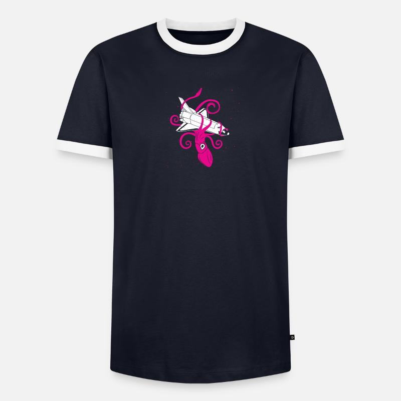 Squid vs Space Shuttle Men's Ringer Shirt