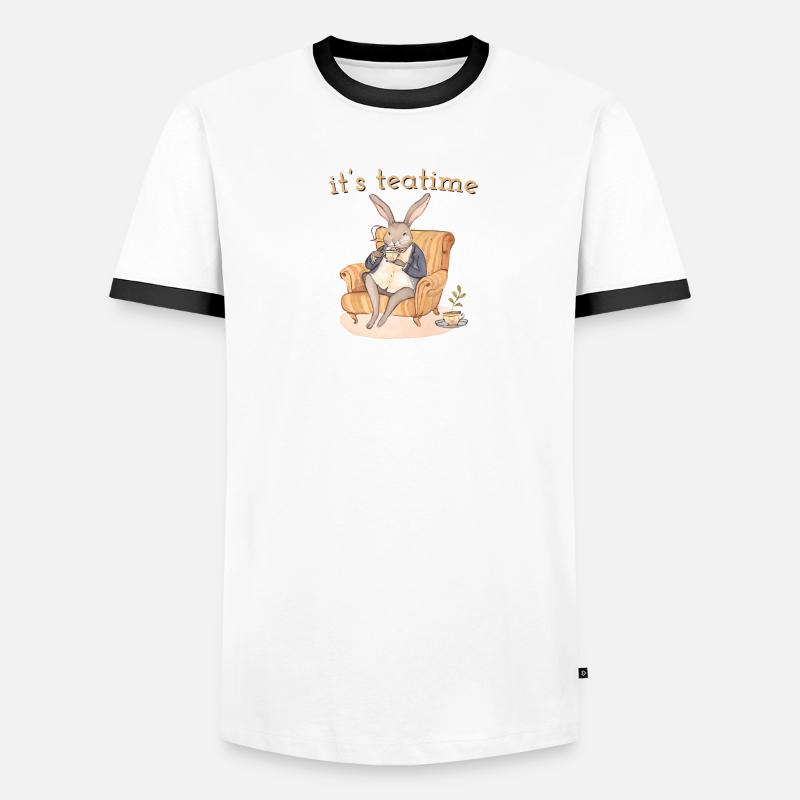Rabbit Helene: Tea break in elegance Men's Ringer Shirt