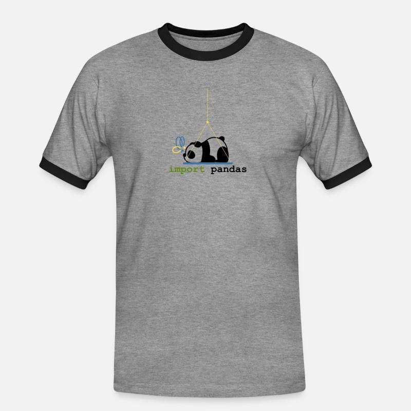 Python-Witze Pandas importieren Programmierung - Männer Kontrast-T-Shirt - Grau meliert/Schwarz