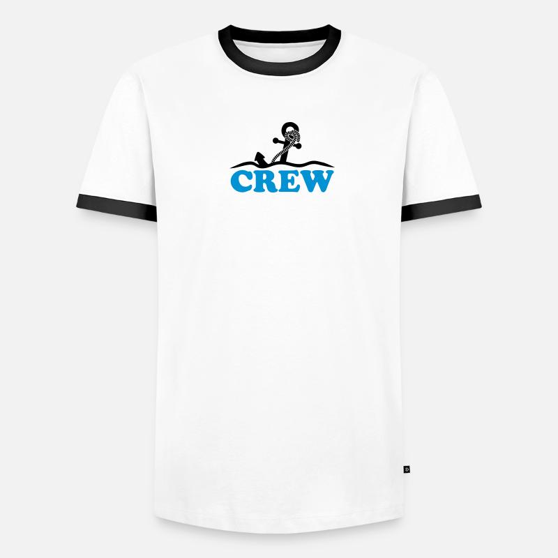Ancre sous l'eau vagues conception d'équipage T-shirt contrasté Homme