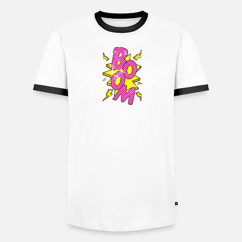 Pop Art / Comic: BOOM - Speech bubble, lightnings Men's Ringer Shirt