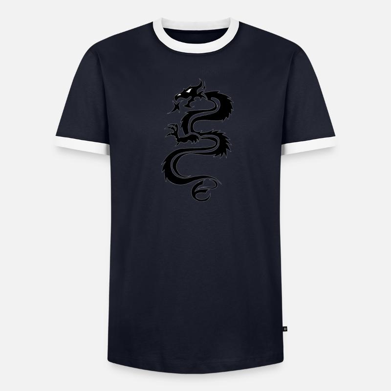 Drache Männer Kontrast-T-Shirt