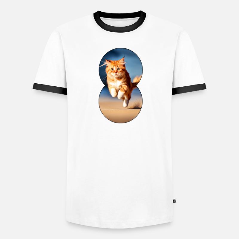 Chat en cours d’exécution 7 T-shirt contrasté Homme