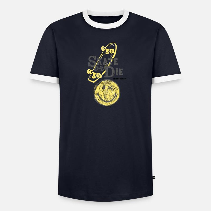 smile ,smiley,graffiti,skate,swfa21,skateboard Männer Kontrast-T-Shirt