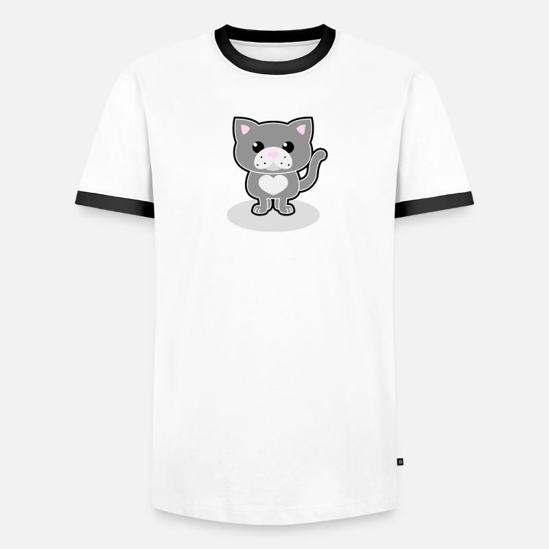 chat doux T-shirt contrasté Homme