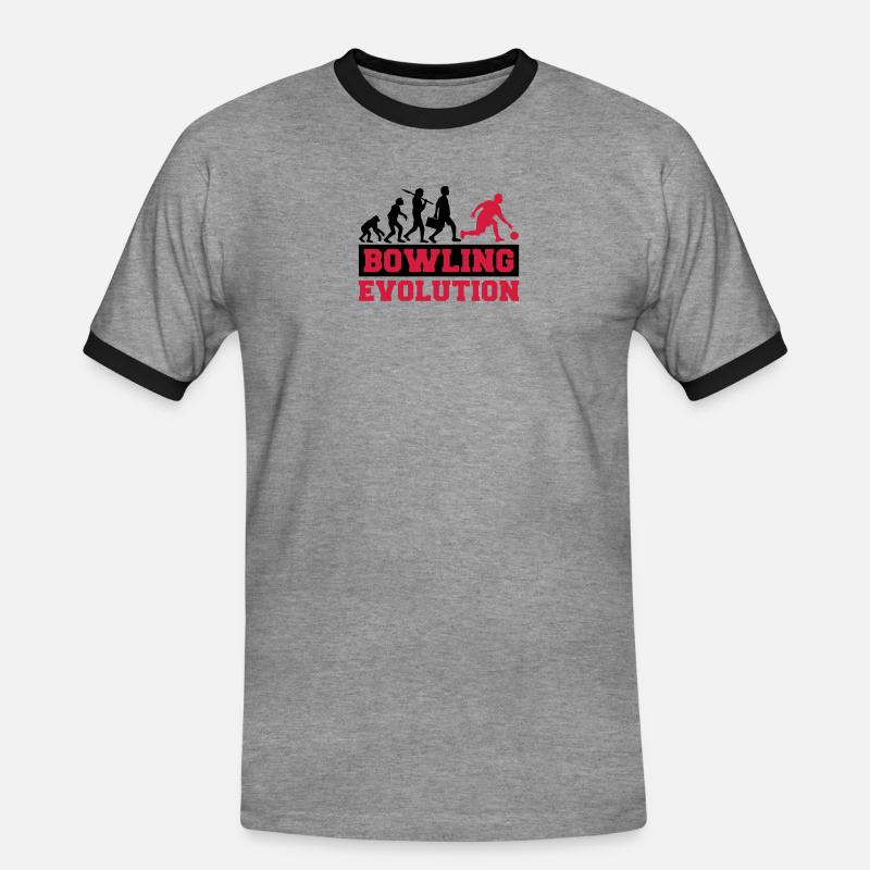 Bowling Evolution - Men's Ringer Shirt - heather grey/black