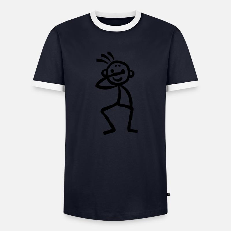 Tamponner point stickman figure T-shirt contrasté Homme
