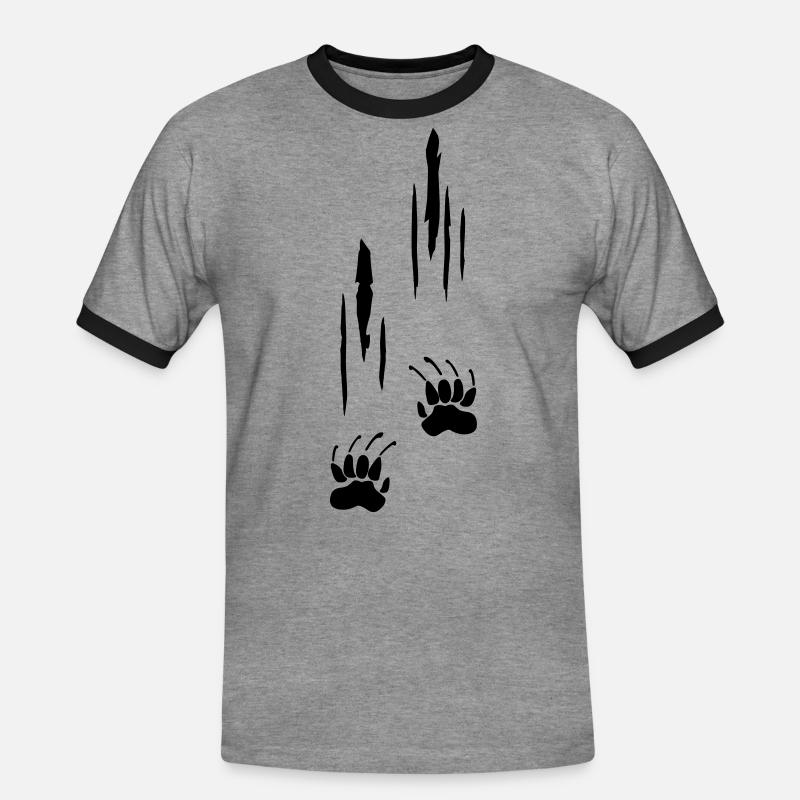 Scratches, Claws - Men's Ringer Shirt - heather grey/black