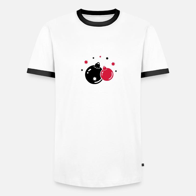 weihnachtskugeln 2 Männer Kontrast-T-Shirt