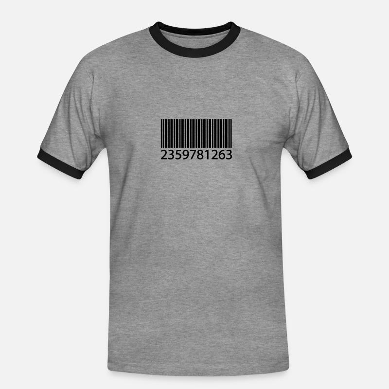 EAN code barcode - Männer Kontrast-T-Shirt - Grau meliert/Schwarz