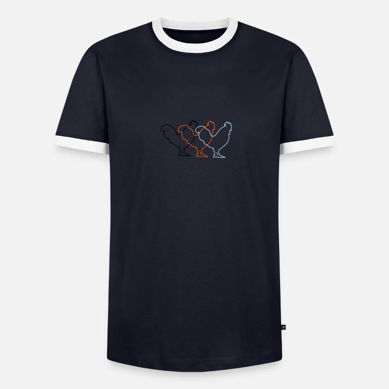 conceptions de poulet T-shirt contrasté Homme