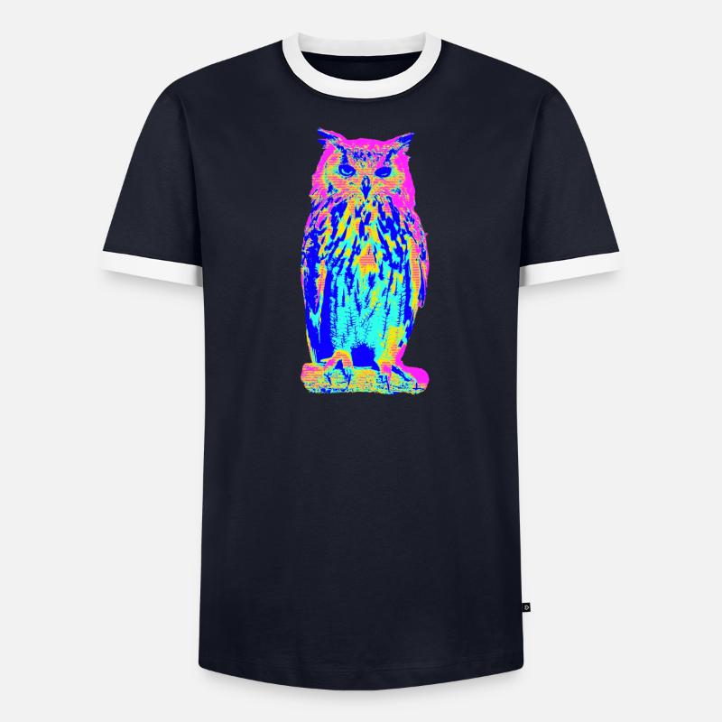 Uhu Eule Männer Kontrast-T-Shirt