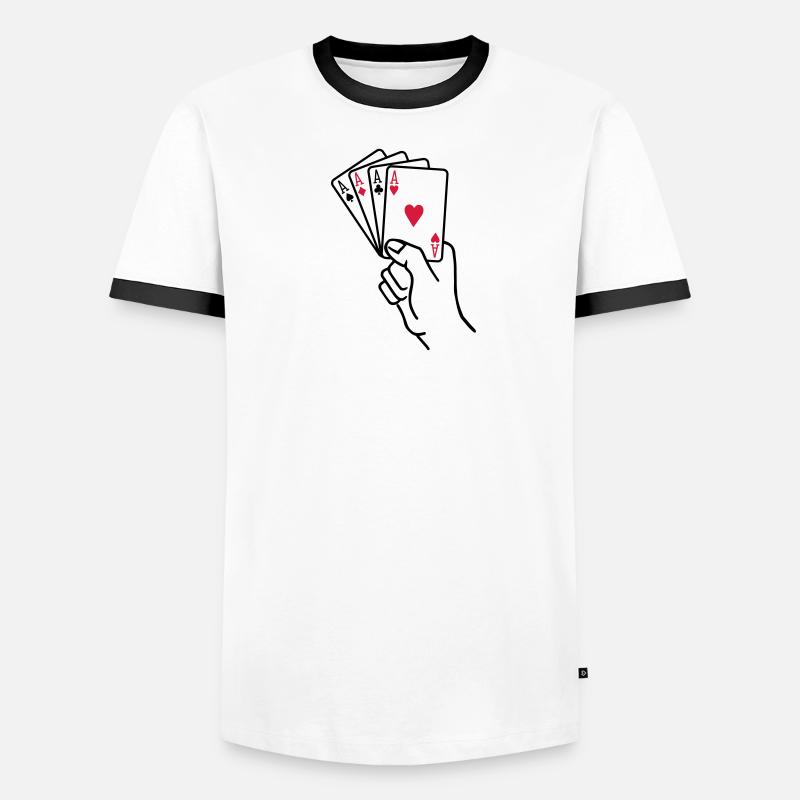 Poker Männer Kontrast-T-Shirt