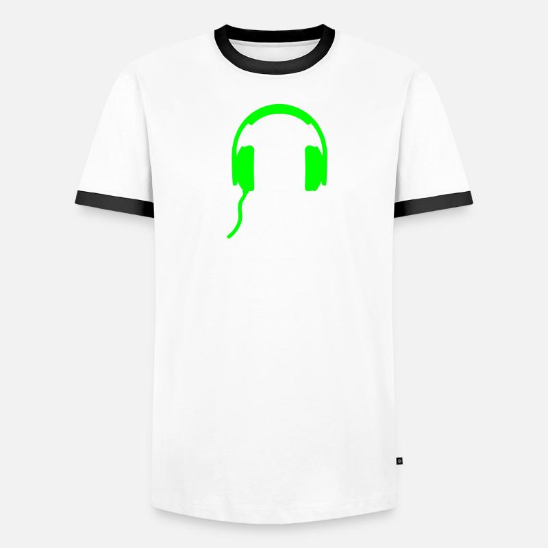 Kopfhörer Männer Kontrast-T-Shirt