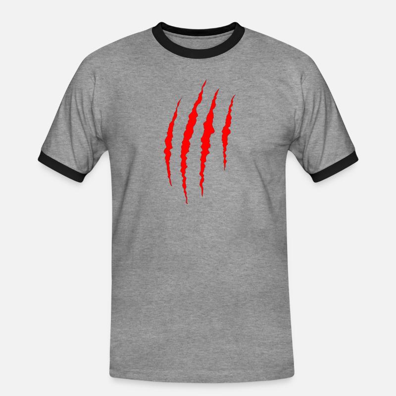 Scratch - Men's Ringer Shirt - heather grey/black