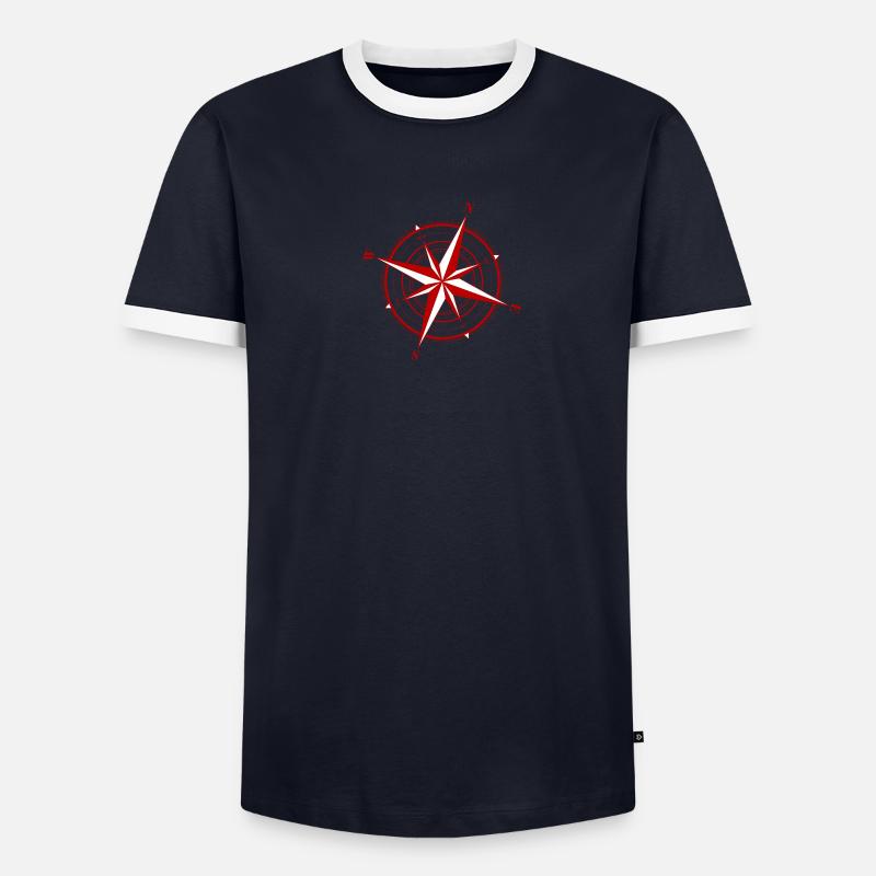 Nordend Kompass Logo Männer Kontrast-T-Shirt