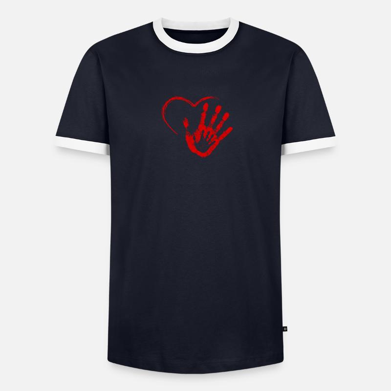 MAIN DANS LA MAIN ROUGE T-shirt contrasté Homme