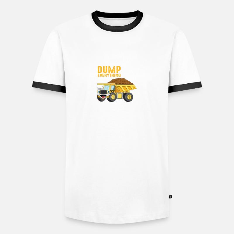 Remorque de construction 4th Bday Boy 4 quatre ans T-shirt contrasté Homme