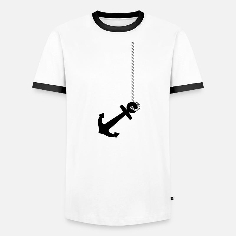 Anker mit Seil Männer Kontrast-T-Shirt