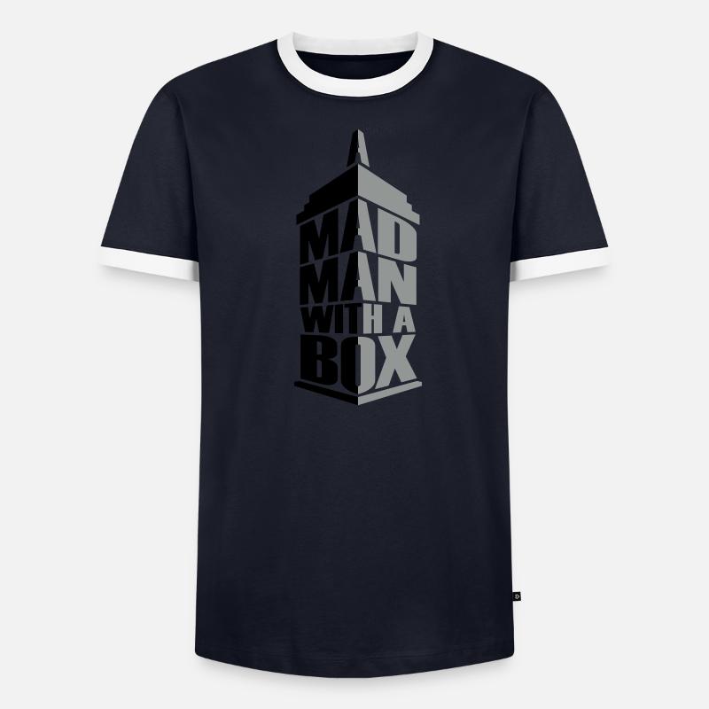 A Mad Man In A Box Männer Kontrast-T-Shirt