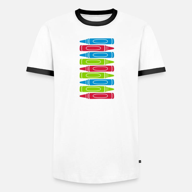 Beaucoup de crayons de cire cool design T-shirt contrasté Homme