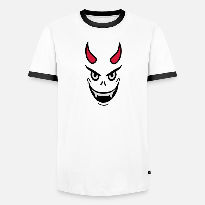 Evil Devil Face Design Men's Ringer Shirt