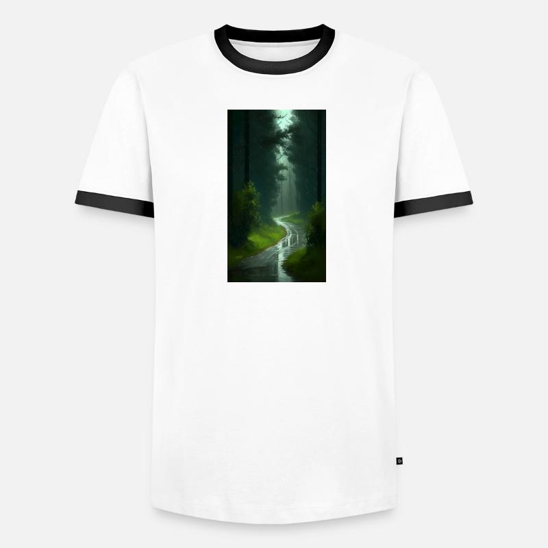 Friedlicher Wald Männer Kontrast-T-Shirt
