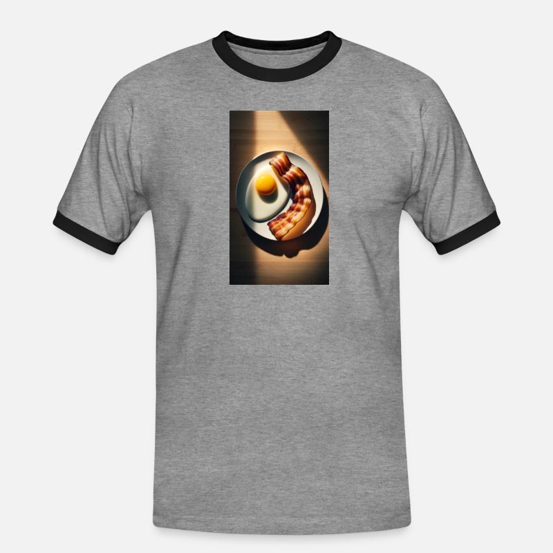 Bacon and eggs - Men's Ringer Shirt - heather grey/black