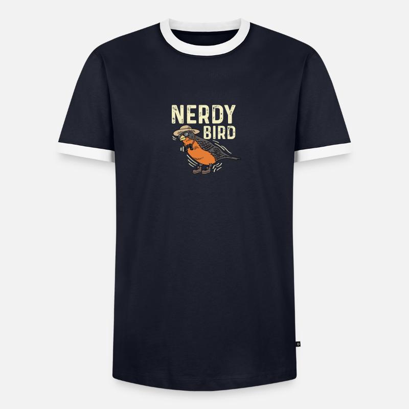Nerdiger Vogel Smart und Nerd Geschenk - Männer Kontrast-T-Shirt - 