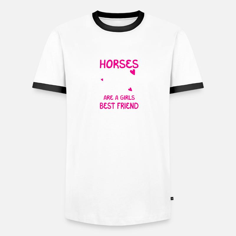 Pferde sind ein Mädchen bester Freund Männer Kontrast-T-Shirt