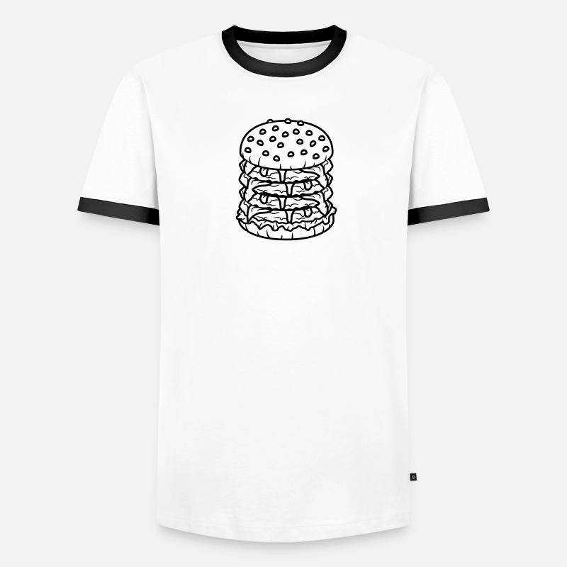 conception haute multiple hamburger cool hamburger T-shirt contrasté Homme