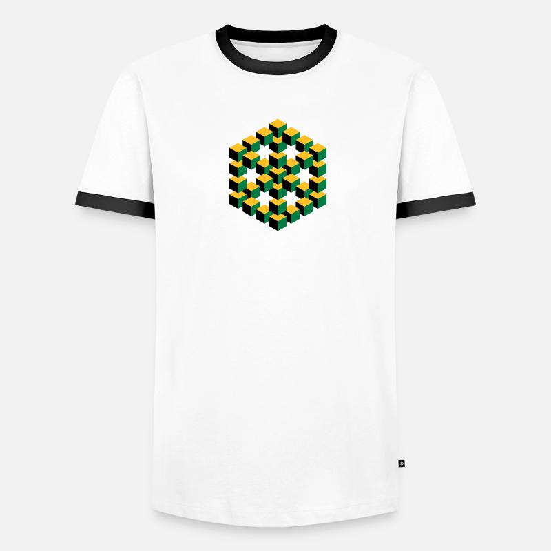 impossible figure Escher cube geometry fantasy Men's Ringer Shirt