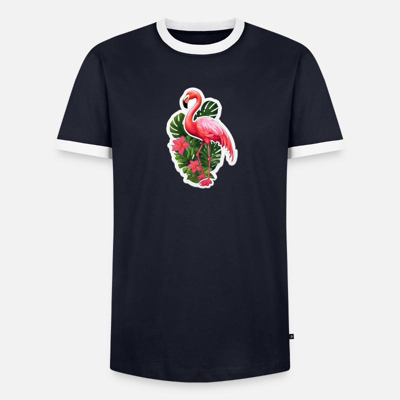 Flamingo - Männer Kontrast-T-Shirt - undefined